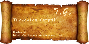 Turkovics Gergő névjegykártya