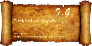 Turkovics Gergő névjegykártya